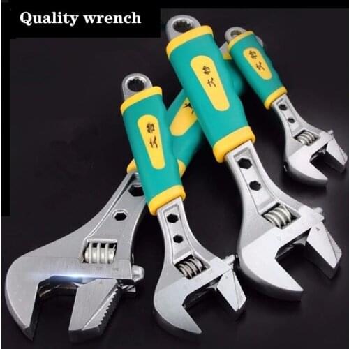Multifunctional Adjustable wrench, Large Opening, Pipe Wrench, Universal Bathroom Wrench, Chrome Vanadium Steel