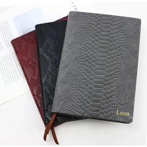 Fashion Office Notebook PU Leather Blank Notebook Snake Pattern Mini Pocket Notebook Portable Journal Hardcover Notebook Cover