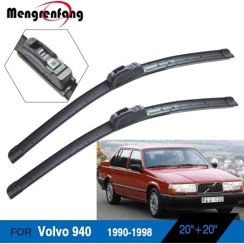 For Volvo 940 Car Soft Rubber Wiper Blades Front Windscreen Wiper J Hook Arms 1990 1991 1992 1993 1994 1995 1996 1997 1998