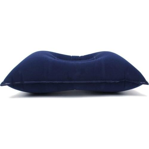 Inflatable Pillow Outdoor Travel Camping Home Office Sleeping Self-Inflating Portable Pillow PVC Flocking Fleece