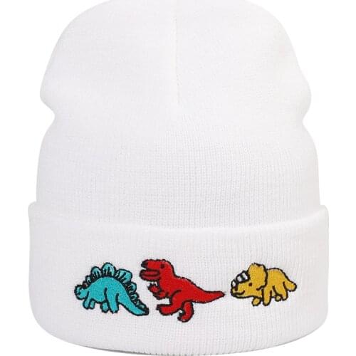 2021 autumn and winter cartoon embroidery knitted hat cute simple style 100% cotton Mens caps Womens hat streetwear beanie