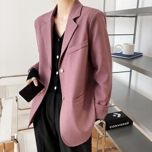2020 Autumn Turn Down Collar Blazer Vintage Ladies Coat Casaco Feminino Tops For Women Clothes