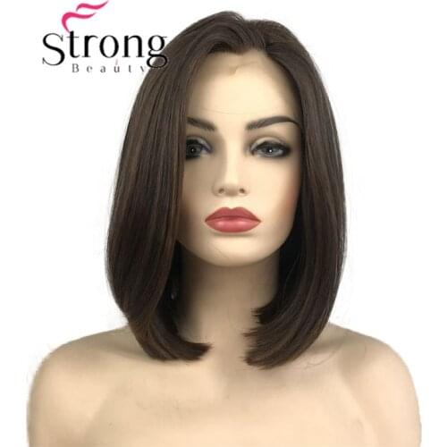 Brown Lace wig Short Bob Straight synthetic Lace front wigs heat resistant