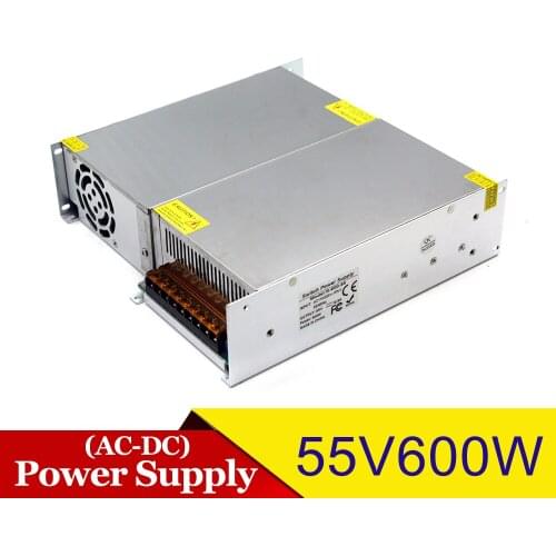Variable Switch Power Supply 55V 10.9A 600W Driver Transformer 110V 220V AC DC55V SMPS PSU For PUMP Stepper Motor Machinery