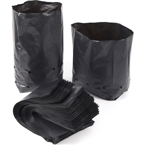 30Pcs PE Plastic Nursery Bags with Breathable Hole Thicken Permeable Growing Bags Garden Seedling Cultivation Transplanting Pot