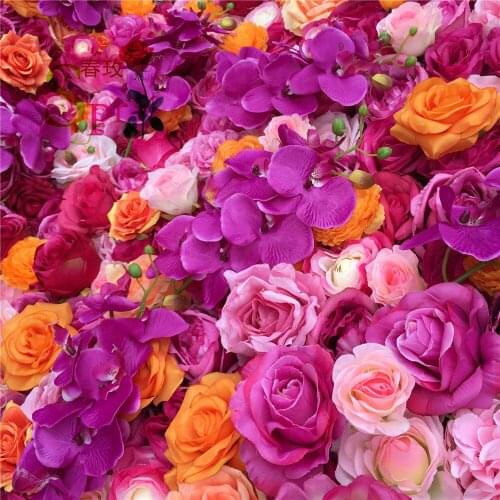 SPR DIY big size ropp up silk artificial rose wedding backdrop flower wall