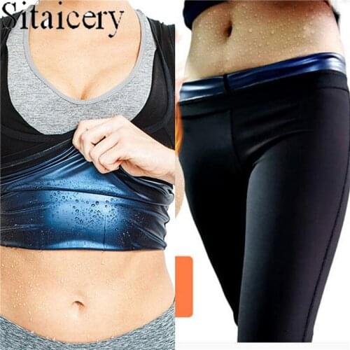 Silver ion coating Thermo Pants and Vest Sweat Sauna Suits Body Shapers Woman Men Waist Trainer Slimming Shorts Tops Fitness