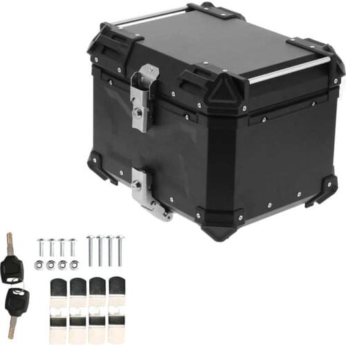 Universal Black 45L Motorcycle Adventure Aluminum Top Case Tail Box Luggage Fit for Honda