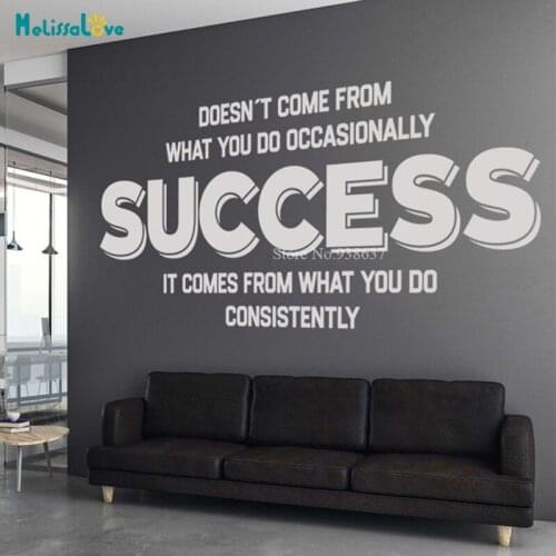 Success Words Motivational Art Qoute Office Team Decal Inspiring Company Meeting Room Decor Removable Vinyl Wall Sticker BD376