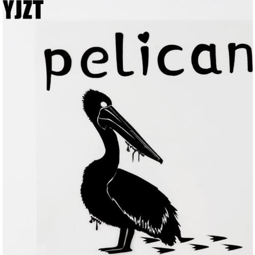 YJZT 14.3CM×15.1CM Beautiful Animal Pelican Vinyl Decal Car Sticker Black/Silver Accessories 8C-0622