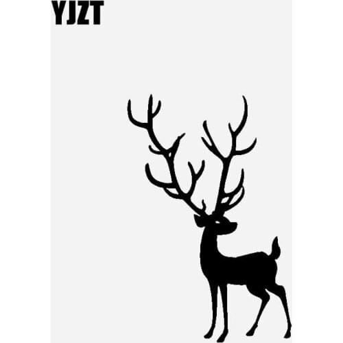 YJZT 9.9CM*15CM Christmas Elk Cartoon Decoration Car Sticker Vinyl Decal Black/Silver C23-0202