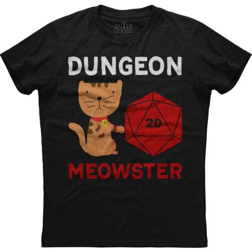 Funny Dungeon Meowster Nerdy Cat T-Shirt. Summer Cotton O-Neck Short Sleeve Mens T Shirt New S-3XL