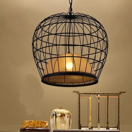 Iron bird cage Pendant Lights American countryside antique Nordic creative clothing store restaurant bar Pendant Lamps LU728310