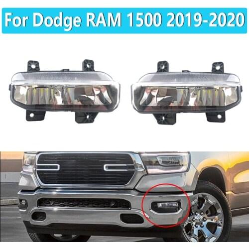 1Pair Clear Lens Driving Fog Lamp LED Fog Light For Dodge RAM 2019 2020