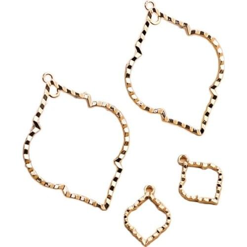 10pcs Rose Gold Geometric Charms Pendants DIY Neckalce Earrings Making Women Handwork Jewelry Findings Accessories