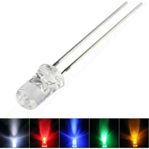 Transparent Round 5mm Super Bright Water Clear Green Red White Yellow Blue Light LED Bulbs Emitting Diode F5