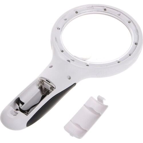 10X Handheld Magnifier Magnifying Glass Lens Loupe 8 LED Light With Money Detect W0YA