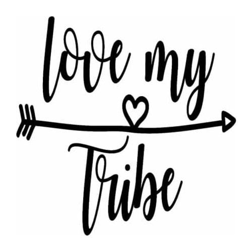 12.7CM*12.7CM Love My Tribe Arrow Heart Vinyl Decal Car Sticker Black Silver C10-02203