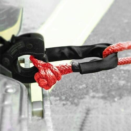 2pcs Length 22inch Soft Shackle Synthetic Rope 38000lbs Rope Down UTV Trailer Off-Road Strap Recovery For Car Tow Broke Pul E2J1
