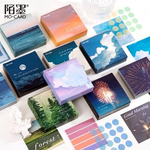 200 Pcs/set Sun Moon Star Series Memo Pad Message Notes Decorative Dusk Notepad Note Paper Memo Stationery Office Supplies