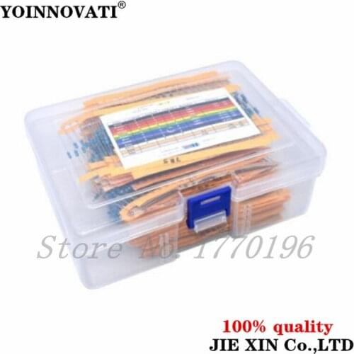 2600Pcs/lot 130 Values 1/4W 0.25W 1% Metal Film Resistors Assorted Pack Kit Set Lot Resistors Assortment Kits Fixed Resistor