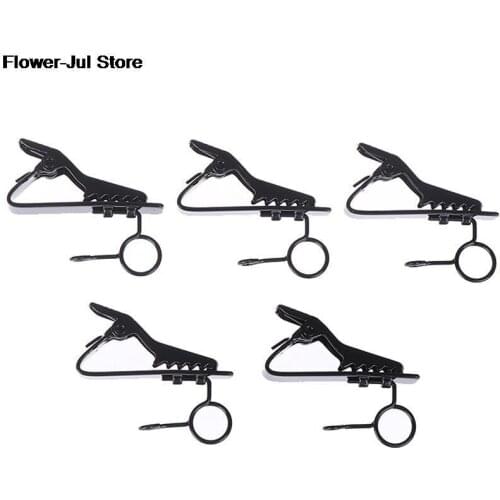 5pcs Microphone Iron Clip Tie Clip Mic Lapel Collar Clip Microphone Accessories
