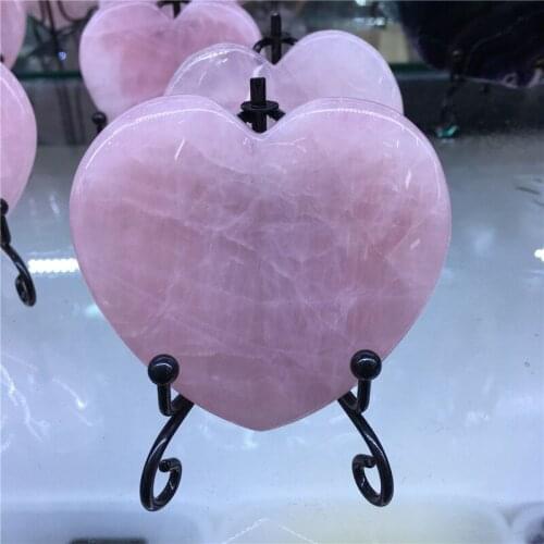 5cm Natural Beauty Rose Quartz Crystal heart Healing