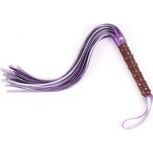 59CM Colorful PU Leather Spanking Paddle Long Whip Flirting Slave BDSM Bondage Flogger Sex Toys for Women Men Adults SM Games