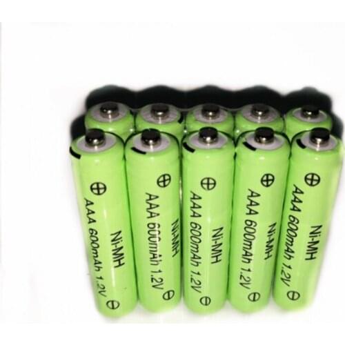 10psc/lot High quality 1.2v 600mah AAA rechargeable battery remote control toy AAA Ni-MH rechargeable battery