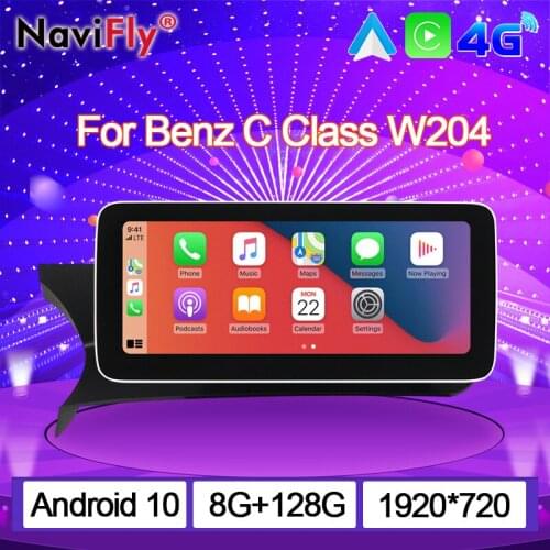 NaviFly 8GB RAM 128GB ROM 8 Core 1920*720 IPS Android All In One Readers Car Video For Mercedes Benz C Class W204 2011 2012 2013