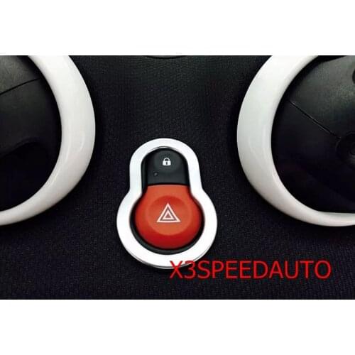 Free Shipping Chromed Inner Warning Lights Switch Box Trim For Mercedes-Benz Smart Fortwo 2015-2019