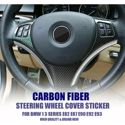 Carbon Fiber Style Steering Wheel Cover For BMW 1 3 Series E82 E87 E90 E92 E93