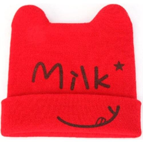 Baby Childrens Caps Baby Cotton Hats Boys Girls Double-Angle Spring and Autumn Hats Milk Lovely Ox Horn Cap Knitting Baby Hat