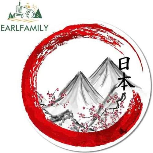EARLFAMILY 13cm x 12.9cm For Japanese Landscape Car Motorcycle Stickers Anime Graphics Decal Vinyl Material Funny Decoration