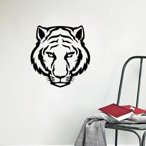 TIGER Head Jungle Animals Vinyl Wall Sticker Home Decoration , Tiger Face Animal Decals for Car Window Laptop Notebook Decor