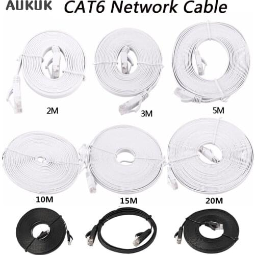 1/5/10/20m CAT6 Flat Ethernet Cable RJ45 Lan Cable Networking Ethernet Patch Cord CAT 6 Network Cable For Computer Router Laptop