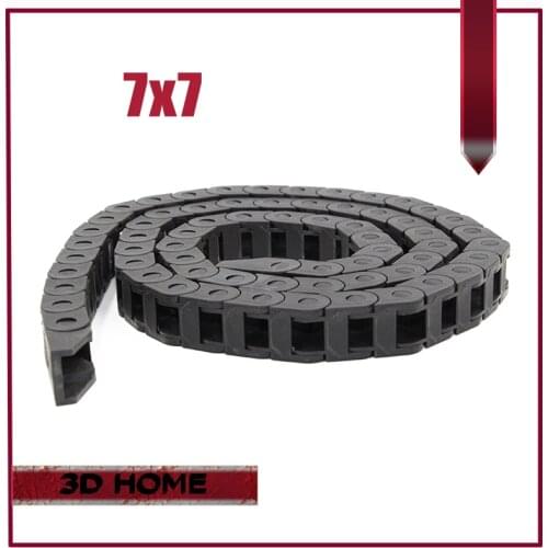 7 x 7mm Length 1 Meter Cable Drag Chain Wire Carrier with end connectors for CNC Router Machine Tools