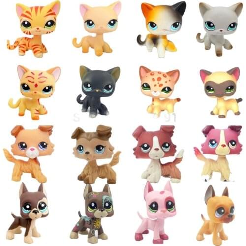 LPS CAT pet shop cute toys rare standing pink 2291 grey 391 short hair cat brown dog dachshund 556 collie great dane spaniel