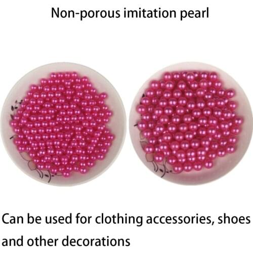 DIY rose red non-porous imitation pearl 6-8mm clothing accessories jewelry box decoration ABS handmade material round beads