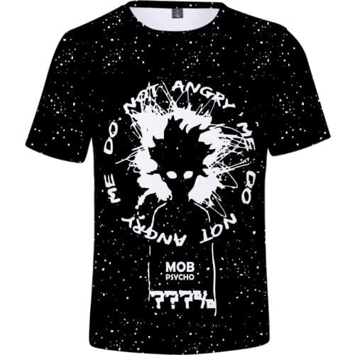 New 3D Mob Psycho 100 T ShirtAnime Kageyama Shigeo Cosplay Costumes Loose Short Sleeve 3d Tees T-shirt Femme Dropship