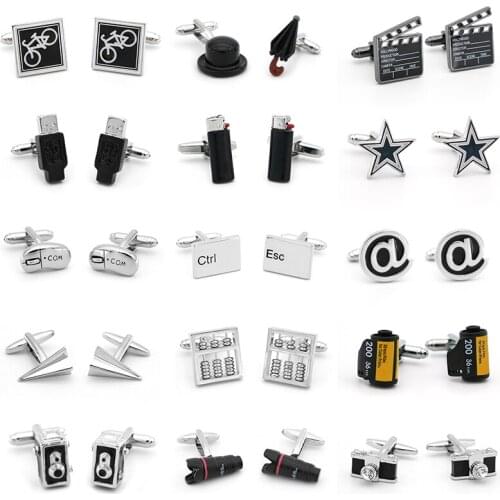 Novel Creative Film Camera Mouse Keyboard Abacus Design Cuff Links Retro Feelings Mens Shirts Jewelry Wholesale And Retail
