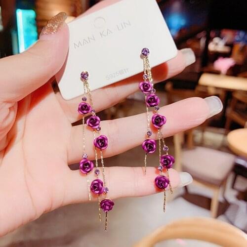 New Korean Shiny Heart Crystal Drop Earrings For Women Fashion Shell Rhinestone Boucle D'oreille Party Jeweley Gift