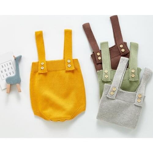 New Fashion Baby Knitting Rompers Cute Overalls Newborn Baby Boys Clothes Infantil Toddler Girl Boy Sleeveless Romper Jumpsuit