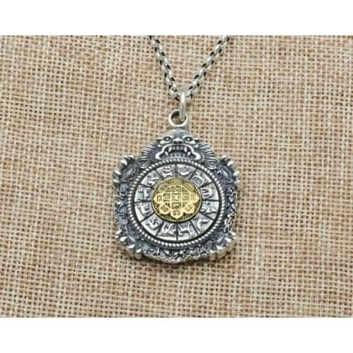 925 Sterling Silver twelve chinese zodiac signs men women amulet pendant Charm A4681