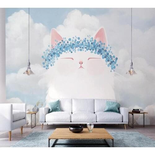 Custom mural wallpaper 3D Nordic modern cartoon childrens room background wall girl bedroom wallpaper