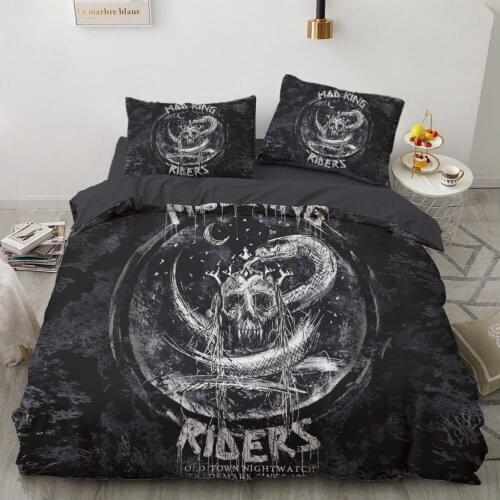 Bed Linen Bedding Sets euro/Double/family sets/2.0/Queen/King Bedspread For Home Bedspread 220x240 Gothic Style Skull Black
