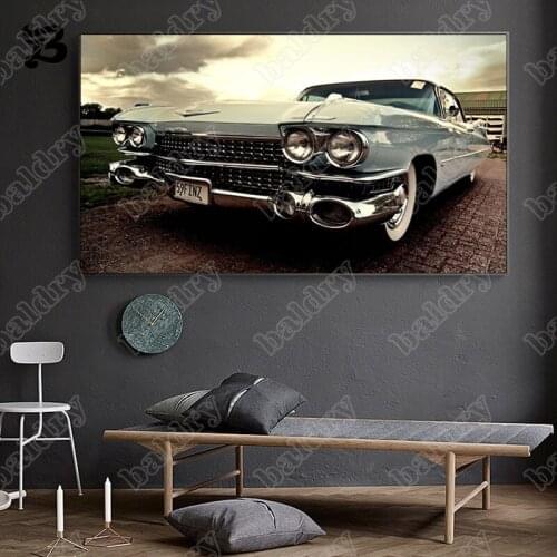 Poster Classic Car Vintage Wall Art Decoration Canvas Painting Ford Mustang Prints Vintage Luxury Car for Living Room Home Decor