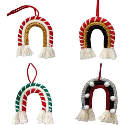 Christmas Rainbow Decoration Wall Hanging Ornament Hand-woven Pastoral Style Bedroom Kid Room Decoration Christmas Tree Pendant
