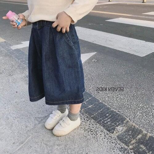 Girls pants loose denim wide-legged pants 2020 autumn clothes new childrens clothing girls leggings