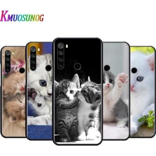 Silicone Cover Cute kawaii kitten Cat For Xiaomi Redmi Note 9 9S Pro Max 8T 8 7 6 5 Pro 5A 4X 4 Phone Case Coque